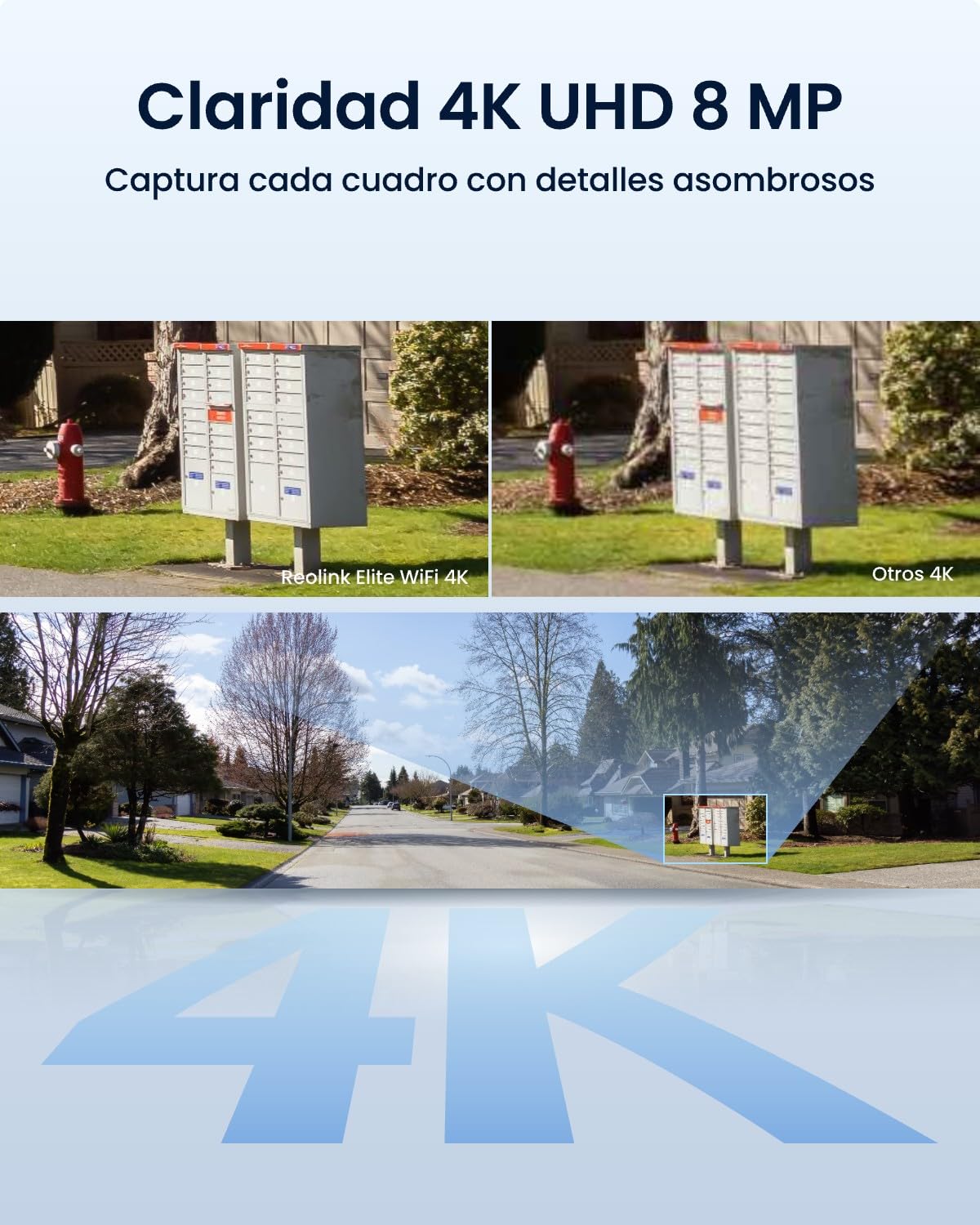 Reolink Camara Vigilancia Exterior 4K Doble Lente, Elite WiFi | Cámara WiFi Exterior Doble Banda 2,4/5 GHz, Protección Perimetral, Visión Nocturna Color, Detección IA, Audio 2 Vías, Plug-in