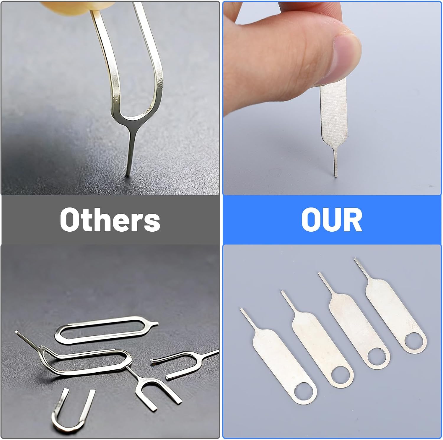 Hecila 100PCS SIM Card Removal Tool Set Universal Sim Card Tray Removal Key Tray Ejectors Pins Waterproof Universal Sim/SD Cards Pin Opening Ejector Pin fits Key Rings Multi-Functional SD Ejector Tool