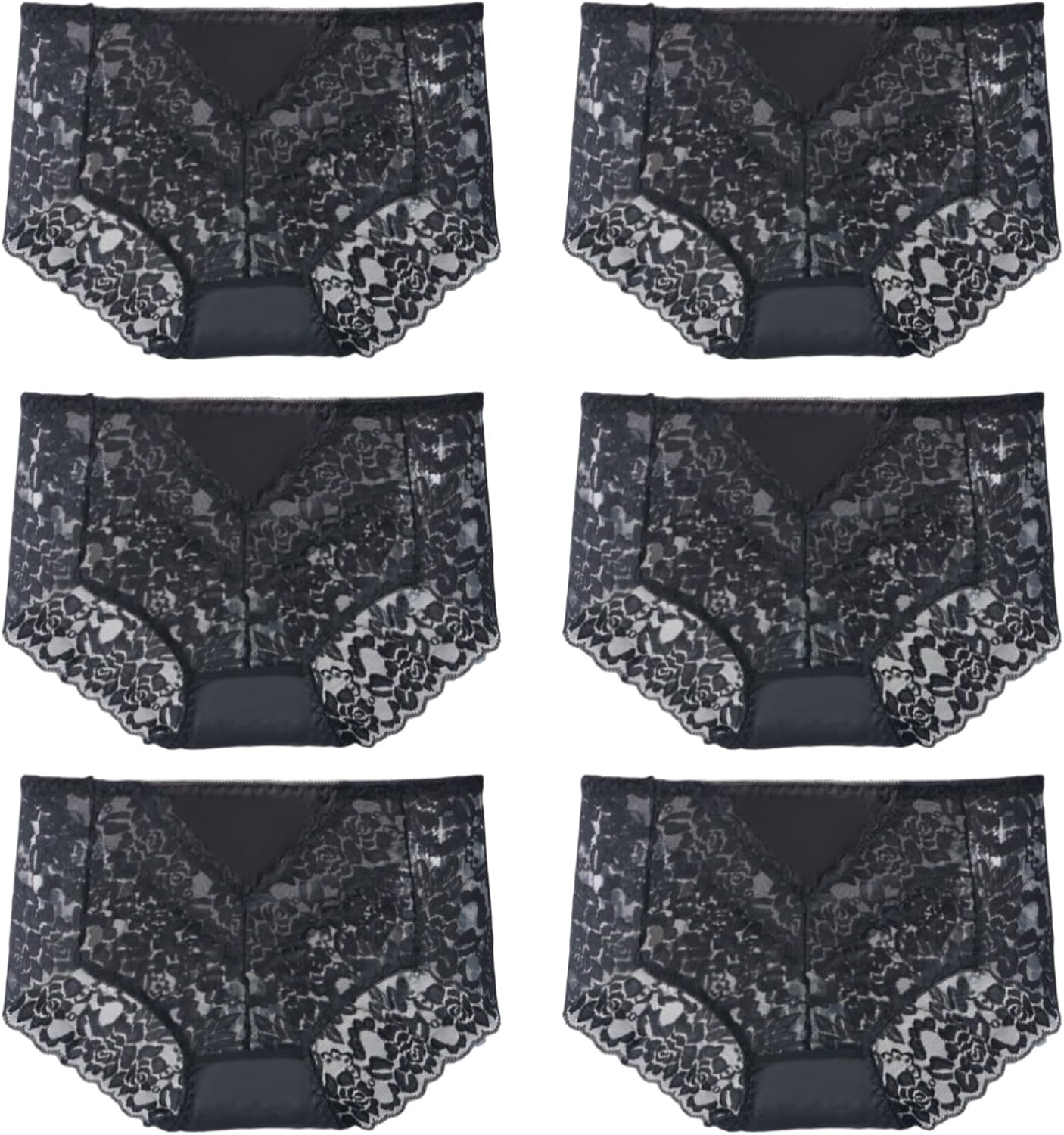 Sexy High Waisted Underwear for Women Plus Size Briefs Breathable Lace Panties High Waisted Cheekster Granny Panties