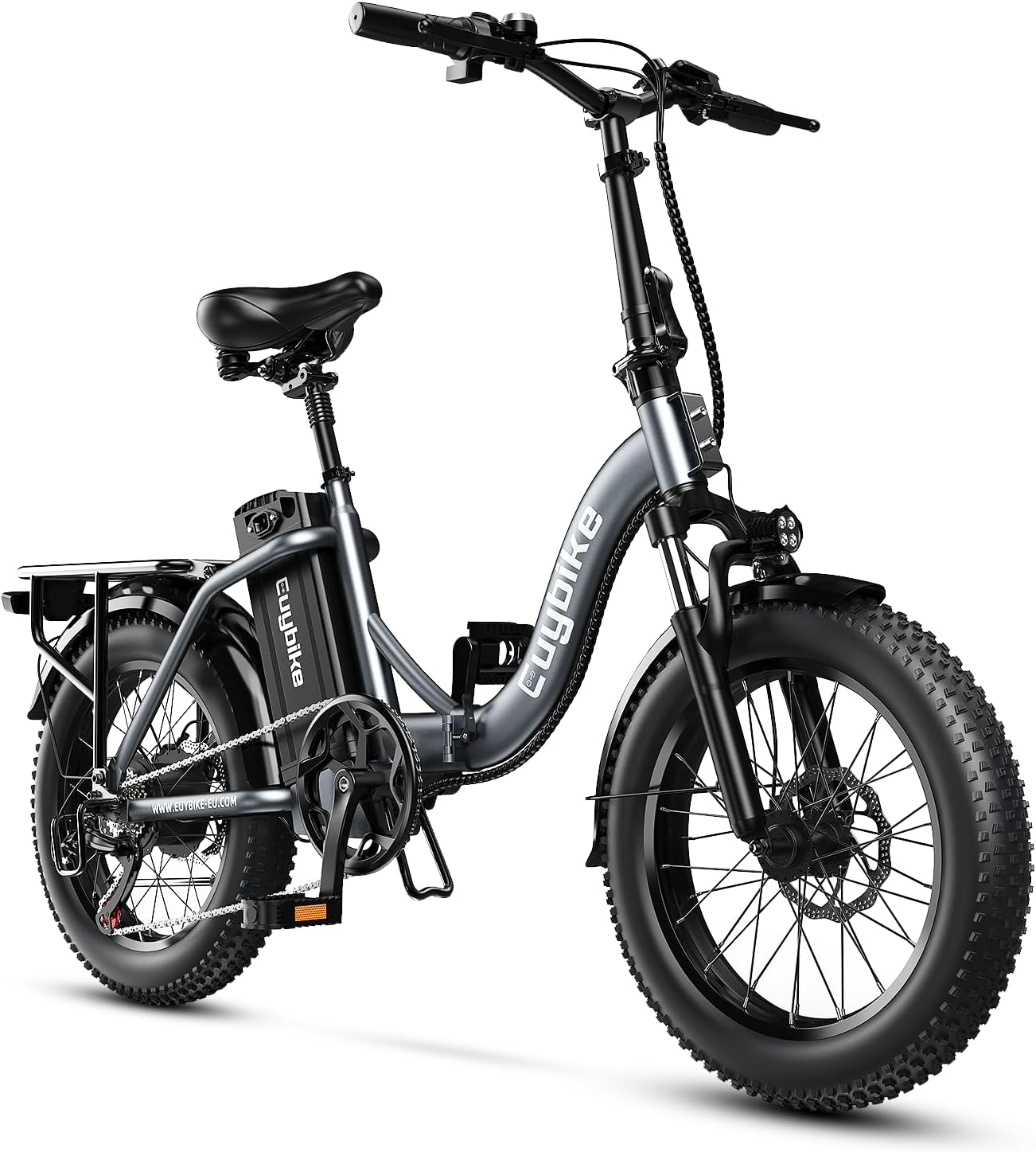 Auloor Folding Electric Bike for Adults,1000W Motor 30MPH,70Mile,48V 12.8AH/15AH Removable Battery 20″ Fat Tire Electric Bicycle,Full Suspension System Design Folding Ebike,7-Speed E-Bikes