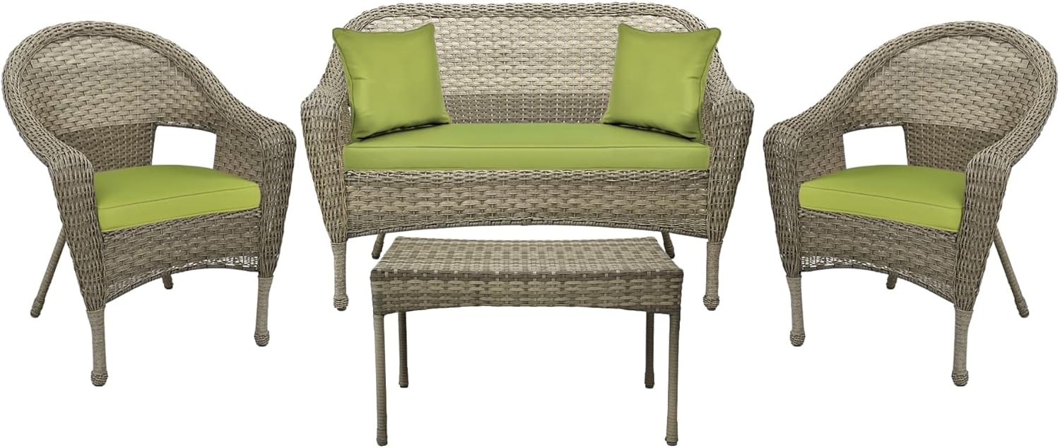 Jeco Clark Resin Wicker Conversation Set Review: Durable Patio Furniture for Garden Lounging