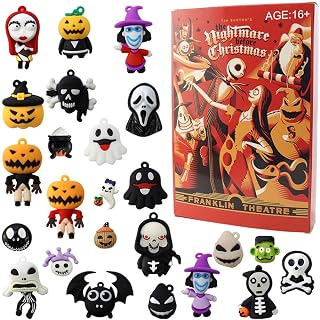 LAKIN 2023 Halloween Advent Surprise Box Calendar, 24PCS Halloween Frightful Figurines Toy Dolls Countdown Calendar Set DIY 2023 Surprise Decompress Toy Gift for Kids Adults