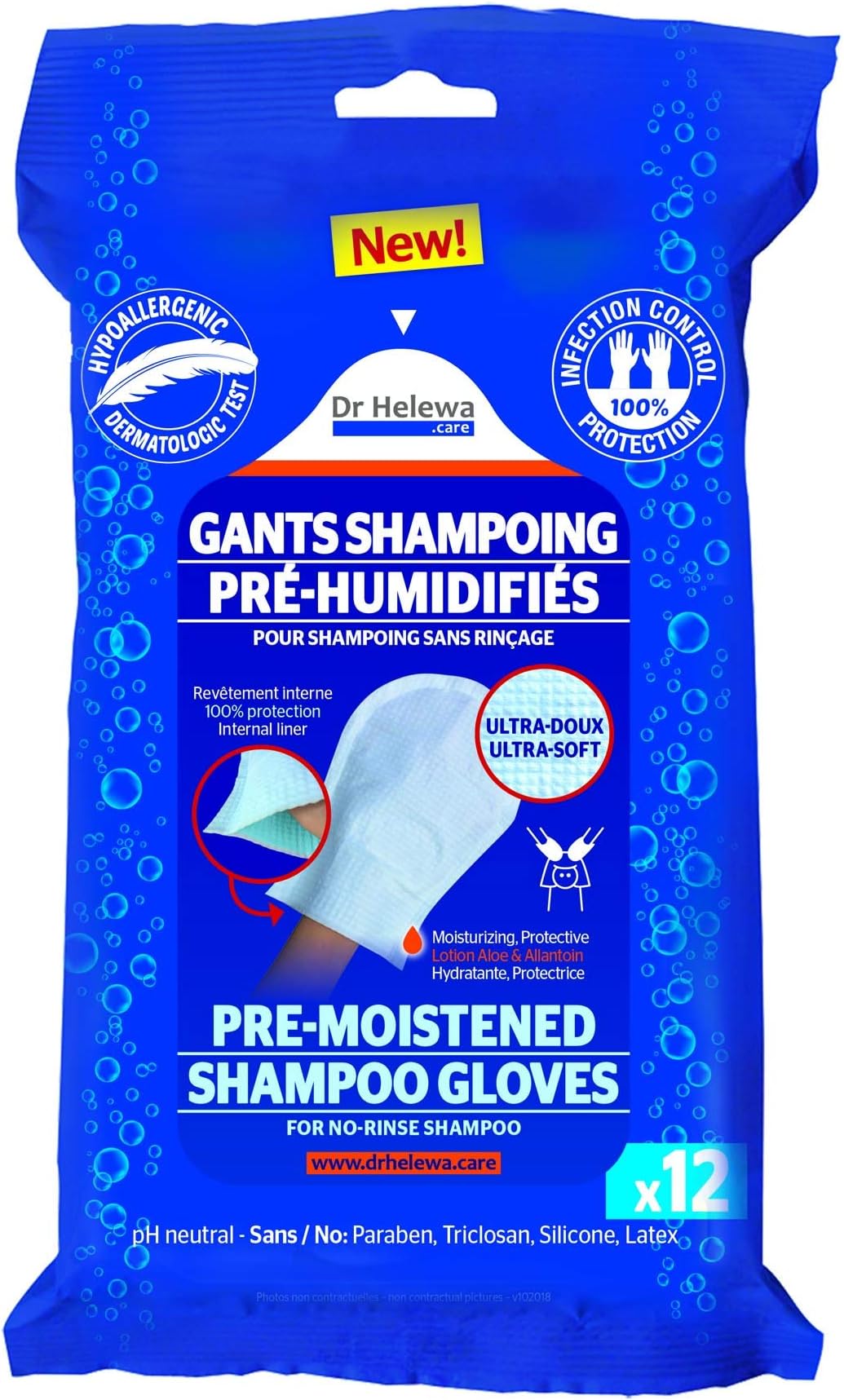 Care Ultra-Soft Pre-Moistened Shampoo Gloves, Pack of 12