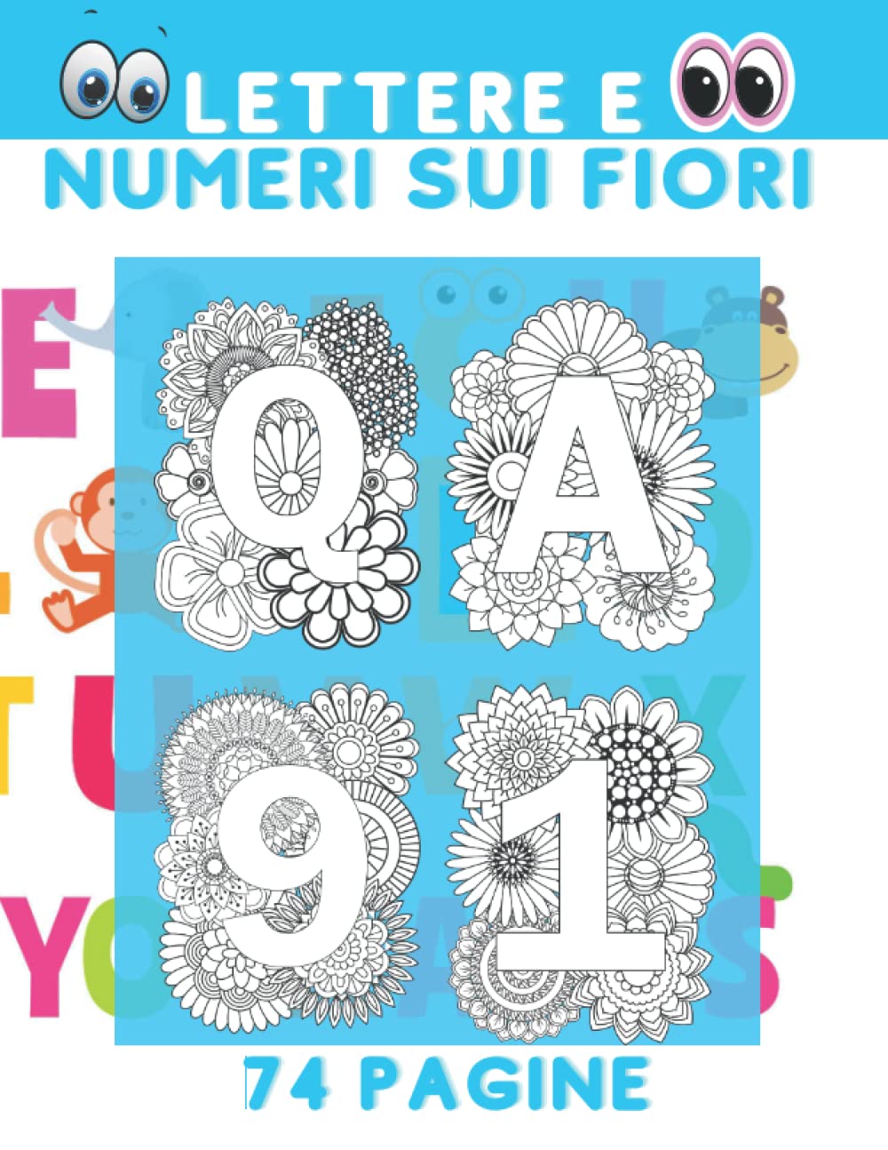Lettere e numeri sui fiori - Bellissime illustrazioni eleborate e romantiche - Relax art per ragazzi e bambini