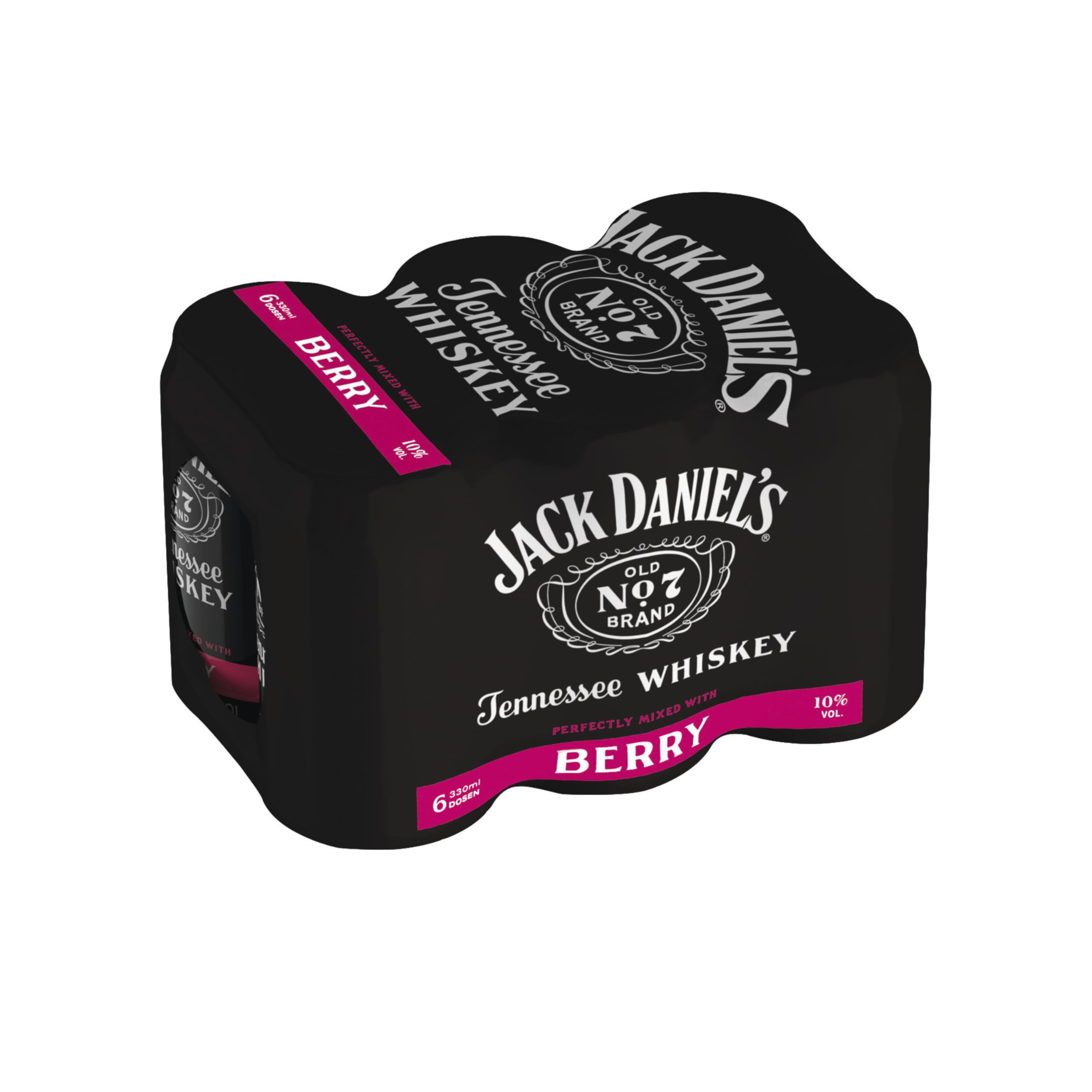 Jack Daniel's Jack & Berry - Whiskey Noten treffen auf bitter-süße Beerenlimonade - 6 x 0,33L/ 10% Vol.