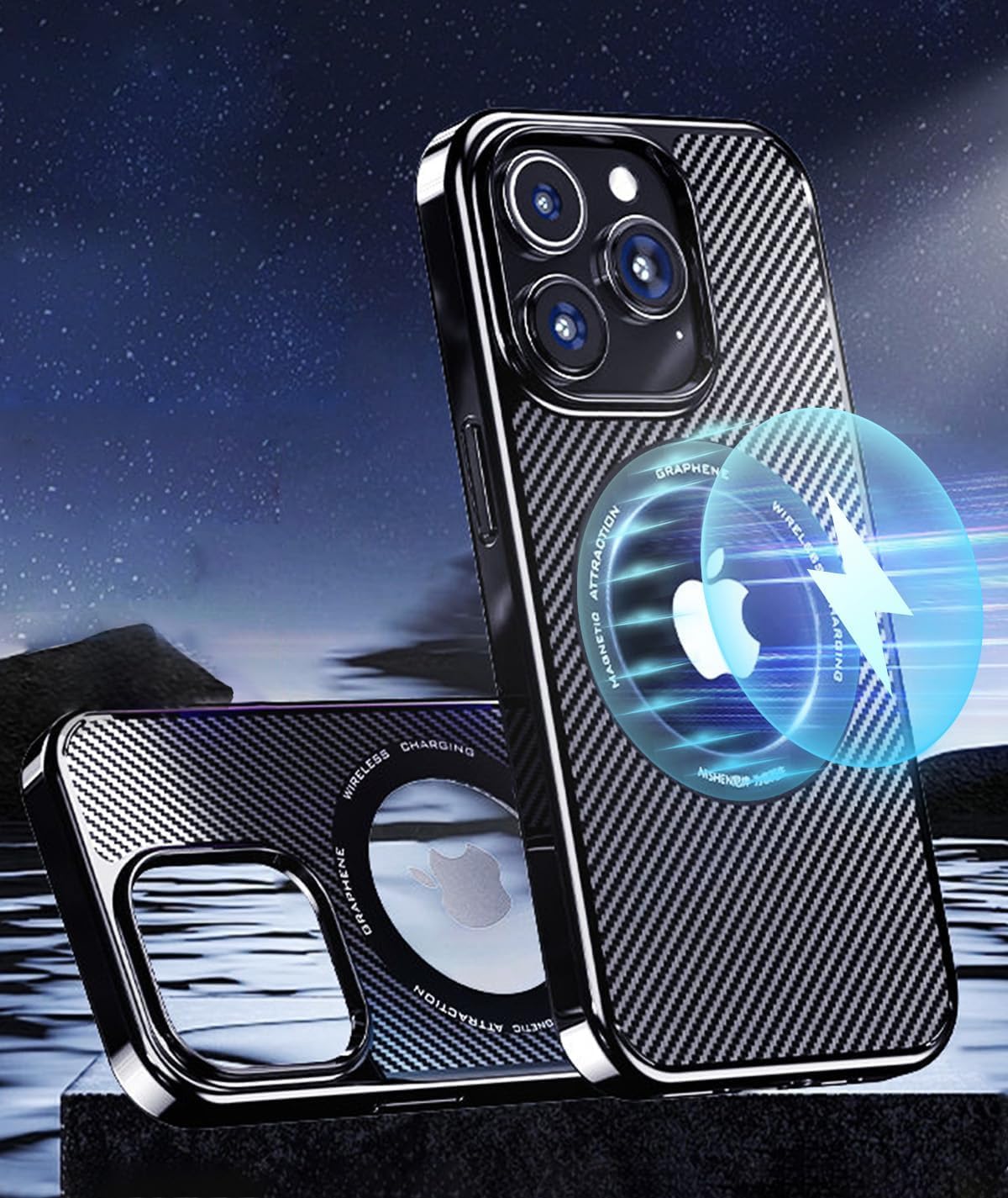 Carcasa COOL Para IPhone 15 Pro Max Magnética Borde Negro – Celular Central
