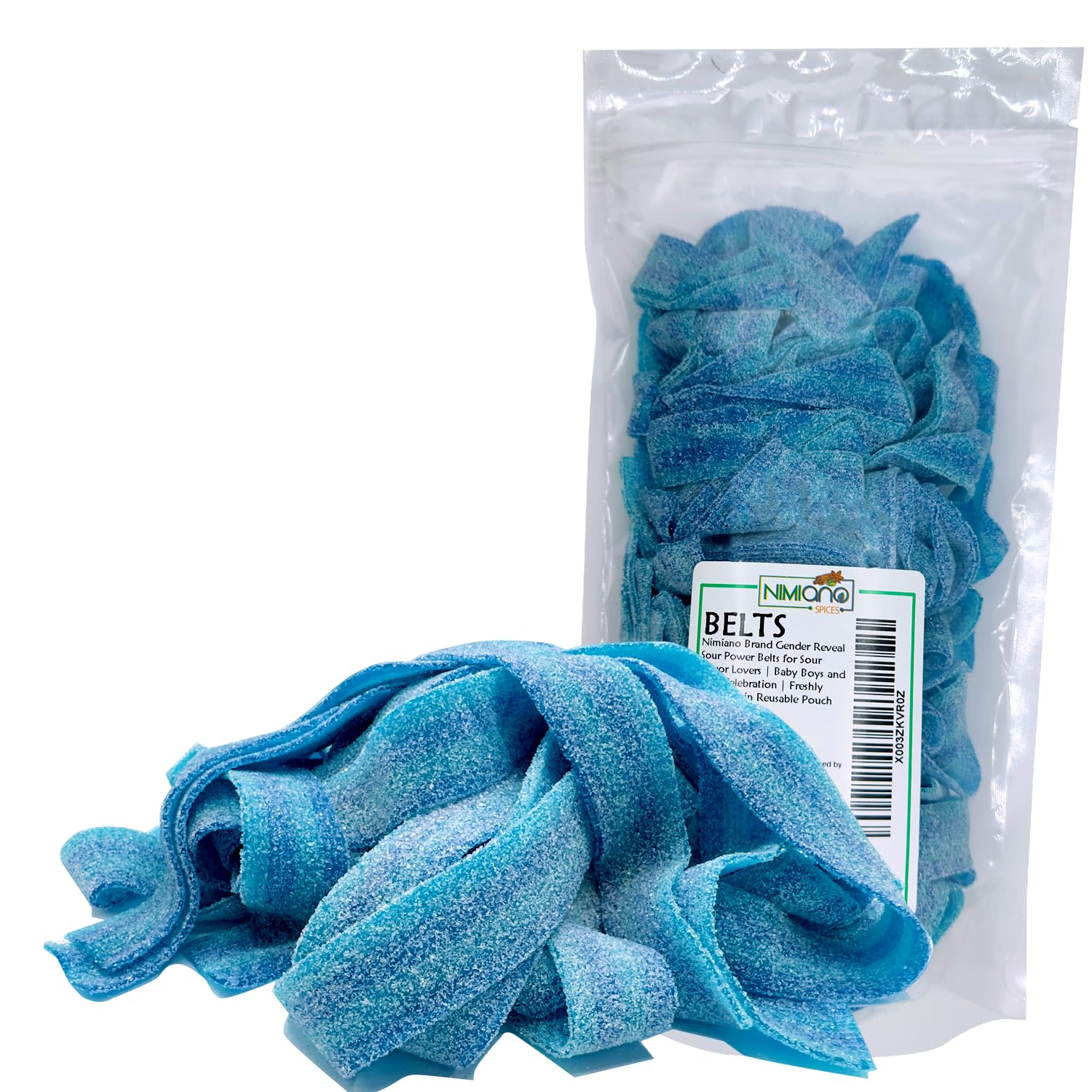 Dorval Berry/Blue Sour Power Belts Gummi Candies | Vegan, Non-GMO, Gelatin Free | 1 Lb.