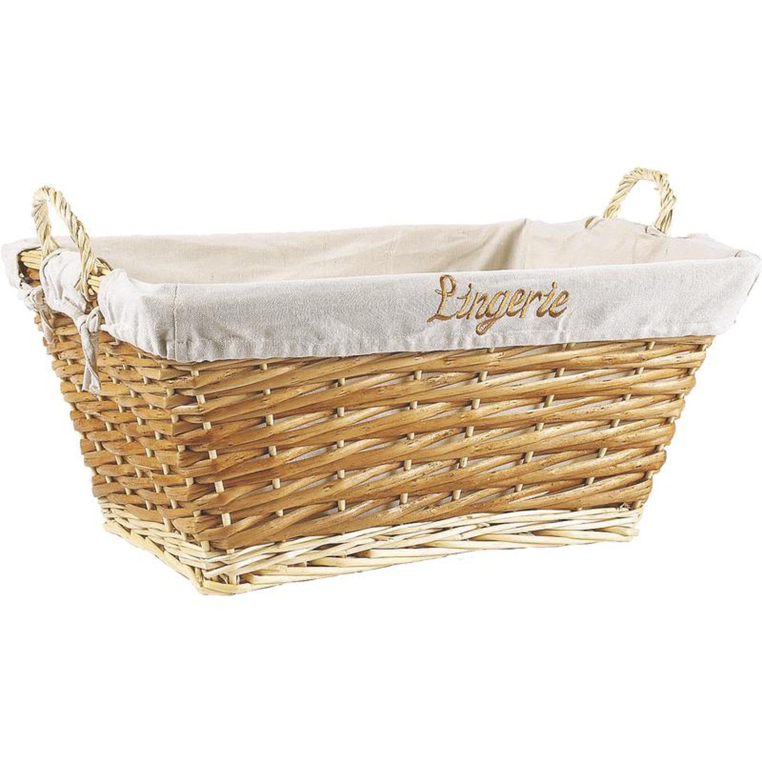 Corbeille à linge artisanale en osier blanc tressé main Aubry Gaspard