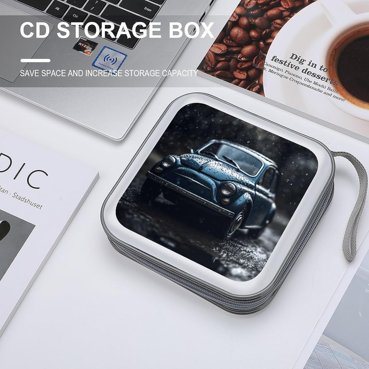Car in The Rain CD Case CD Storage Box DVD Sleeves