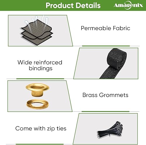 Miniatura 4 de Amagenix Valla de privacidad personalizada de 3 x 1 pies con ojales de latón, cubierta protectora resistente para terraza, patio, piscina, porche,