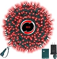 Vista 39 de LAMPHOME - Cadena de luces decorativas navideñas de 33 pies, 100 luces LED de alambre verde, luces de hadas estrelladas enchufables, 16 modos