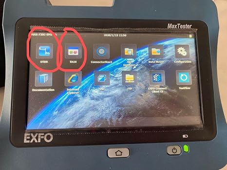 EXFO Maxtester MAX-720C with MAX-720C-SM1 with IOLM Function & OTDR Module,1310/1550nm 37/35db, blue and black