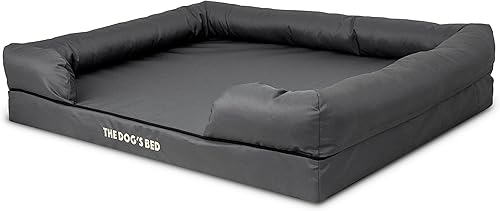Miniatura 106 de The Dog's Bed, felpa gris XL, espuma viscoelástica sólida, alivio del dolor: artritis, displasia de cadera y codo, poscirugía, cojera, apoyo, negro,
