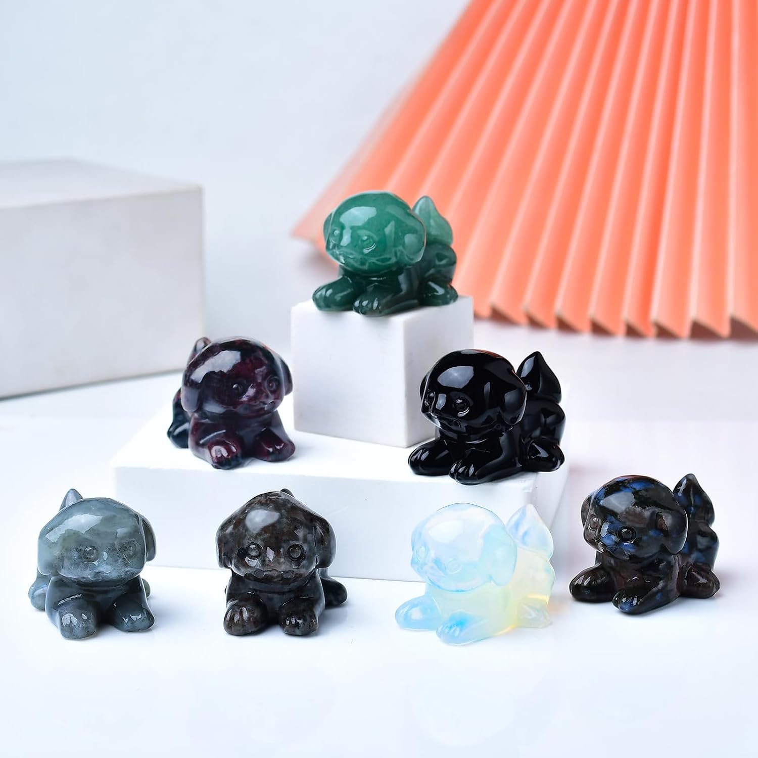 Obsidian Crystal Dog Figurine 1.57 Inch, Handmade Healing Stone Guardian Statue, Chakra Reiki Meditation Pocket-Sized Decor, Luck Gift for Home Office Desk - Protection & Positivity image 3
