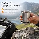 MAPPERZ Small Foldable Glass Compact Portable Folding Stainless Steel Travel Mug - 120ml Water Cup with Hanging Chain for Camping, Hiking & Outdoor Adventures (Pack of 1) gallery image