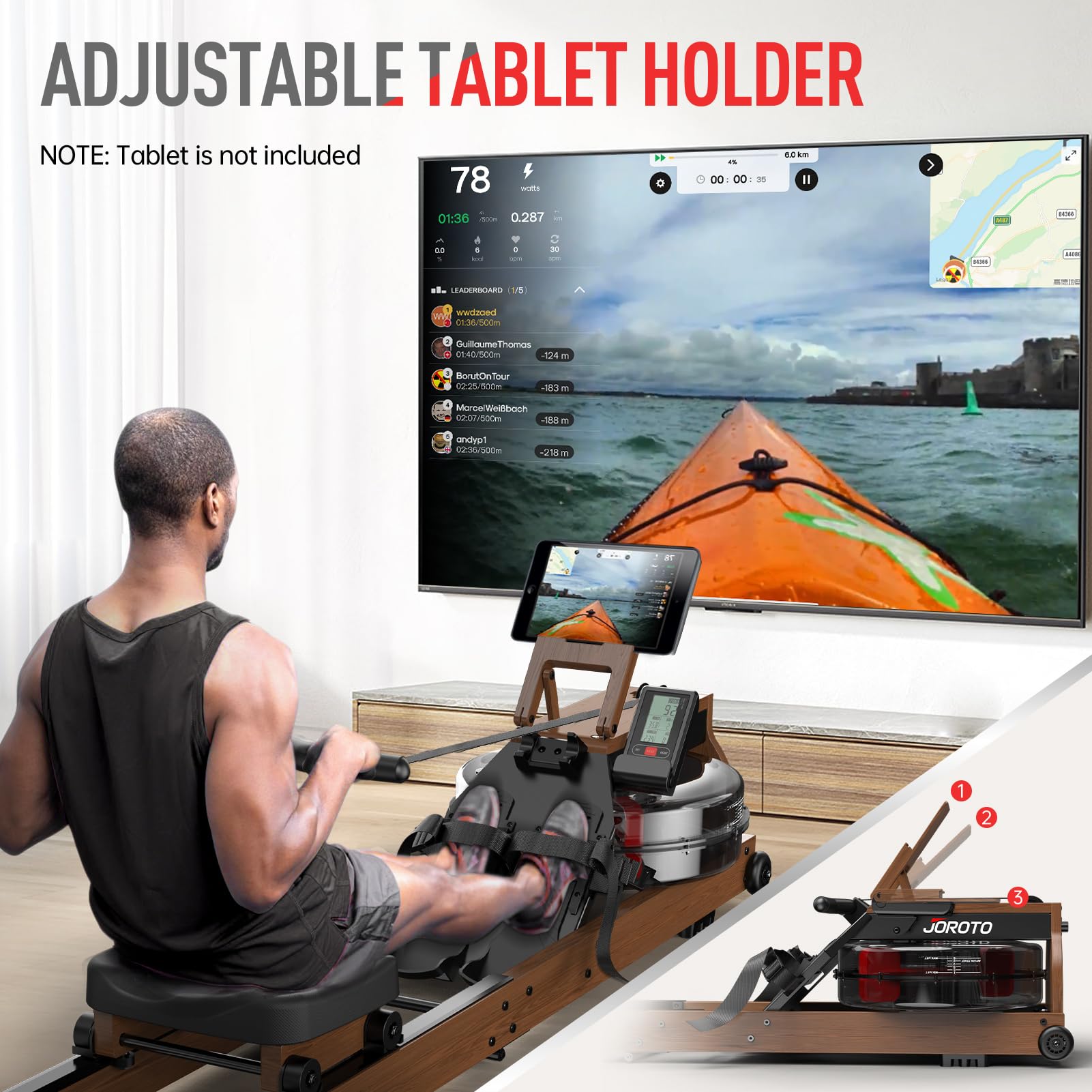 Amazon | JOROTO 家庭用ウォーターローイングマシン 折りたたみ式