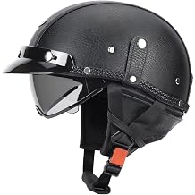 Half Helmet Motorcycle Men Women Adult Open Face Motorcycle Helmets with Sun Retractable Visor DOT Certified