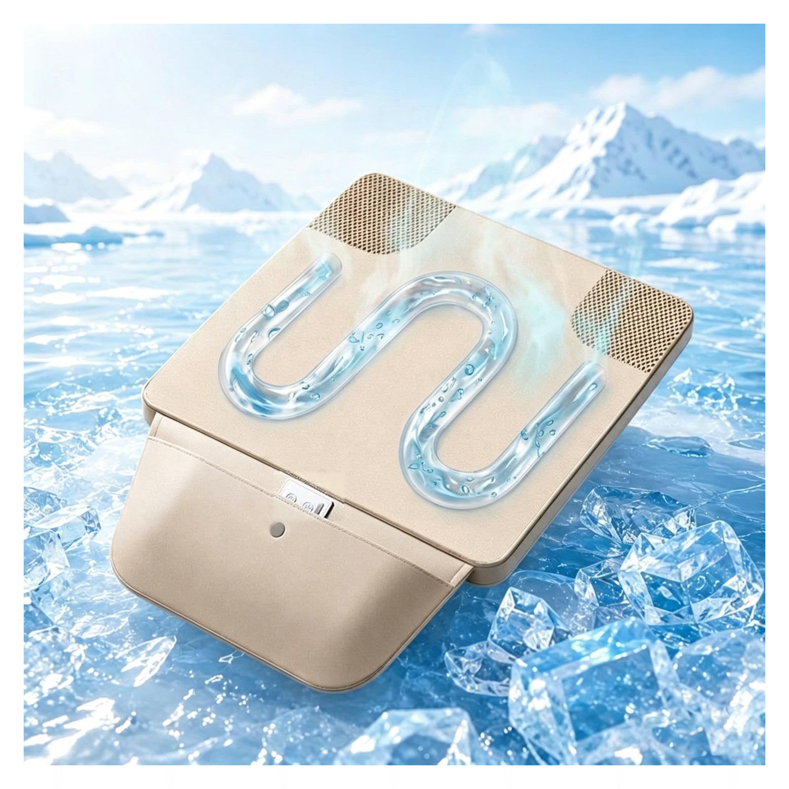 Rongyewxae Water Circulating Car Seat Pad, Easy to carry Seat Coolers for Vehicles, Easy Charge Cooling Pad Works with Power Banks,PCs,or Car Outlets,Gray
