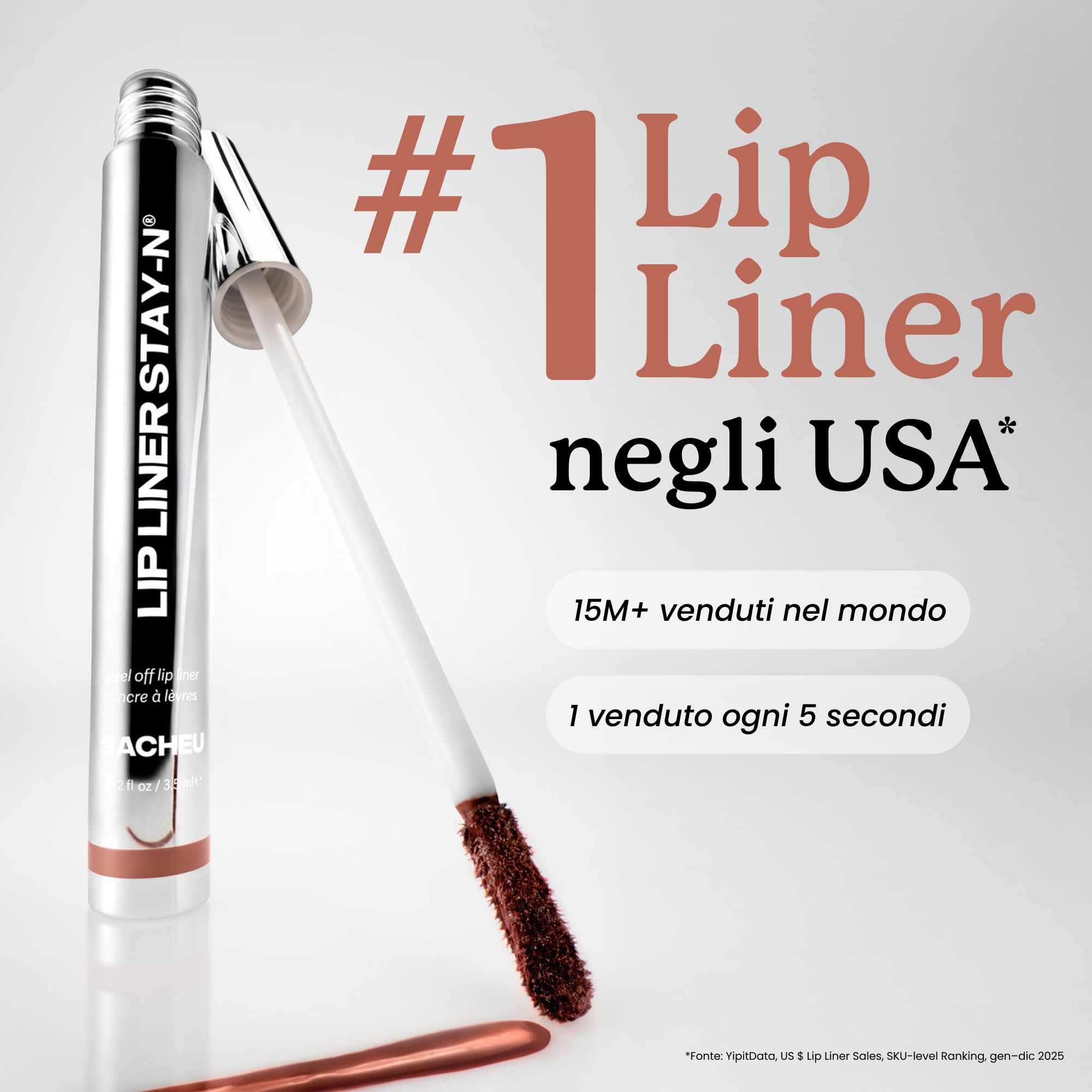 Sacheu Lip Liner Stay-N Tinta Labbra Peel Off – Tattoo per Labbra a Lunga Durata, Effetto Matte Transfer Proof con Acido Ialuronico e Vitamina E, Vegano Trucco Cruelty-free (p-INKED)