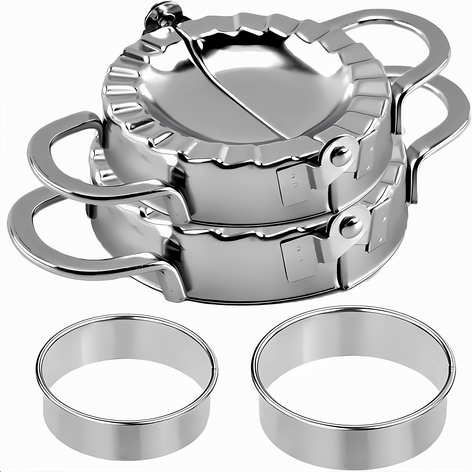 ZHOUHON Ravioli Maker Ravioli Former Maultaschen Ravioli Ausstecher Teigtaschenformer Dumpling Maker, 2Knödelform, Rund Plätzchen Ausstecher, Ravioli Dumpling Maker Knödel (2PCS)
