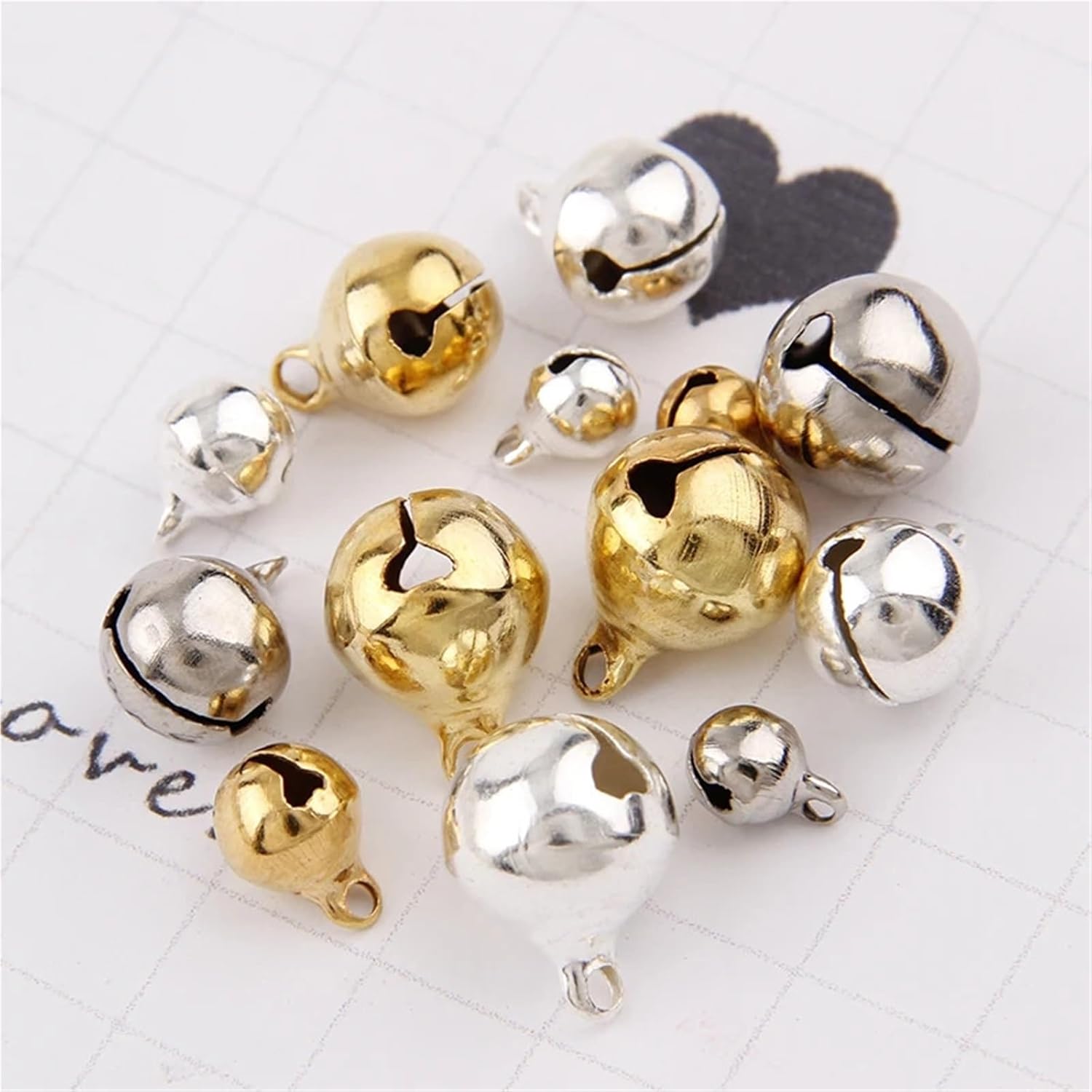 Craft Bells, Bells for Crafts for 100-300pcs Jingle Pendants Hanging Christmas Ornaments Decorations DIY Accessories