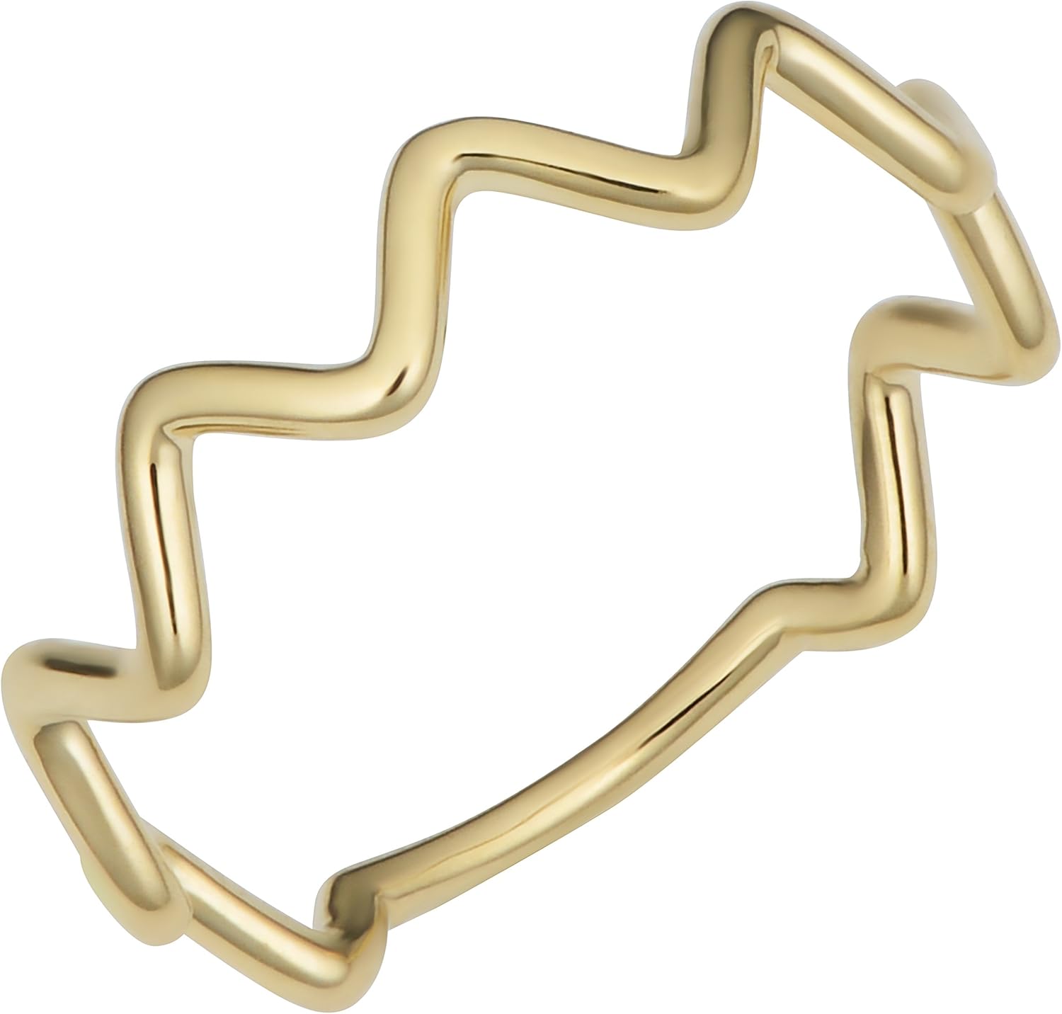 Kooljewelry 14k Yellow Gold High Polish Zigzag Ring