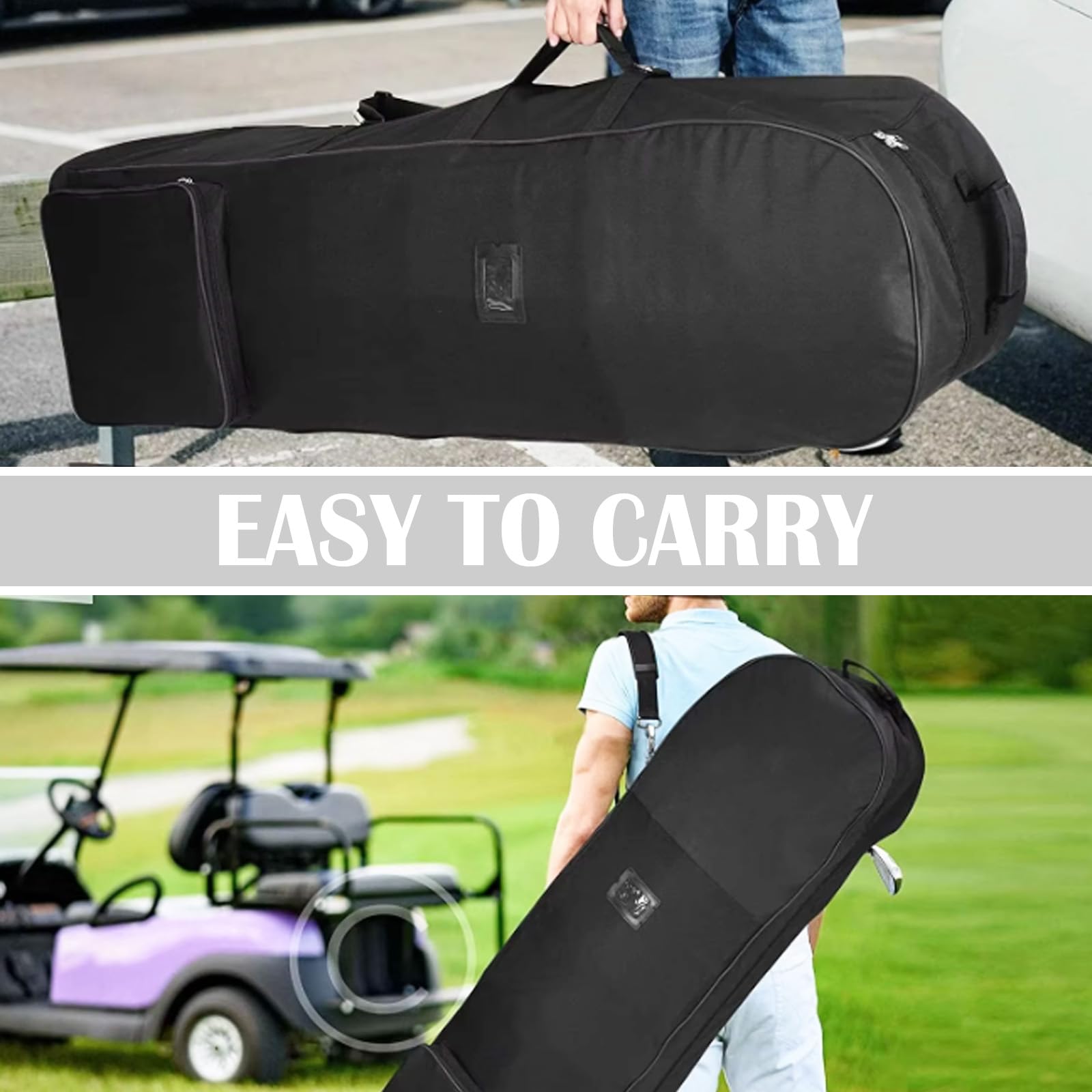 Sac De Club De Golf, Sacs De Voyage De Golf avec roulettes 600D Imperméable Housse De Pluie Anti-Poussière Protection Extérieure Rangement pour Club De Golf Housse De Rangement pour Voyage Et Vols