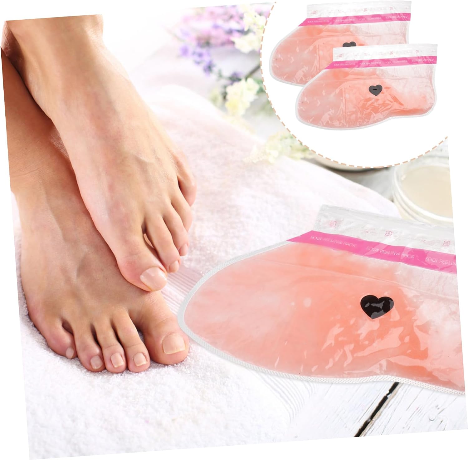2pairs Peach Paraffin Wax Therapy Covers for Hands and Feet Reusable Hydrating Hand Foot Masks for Moisturizing Self-Care and Relaxation