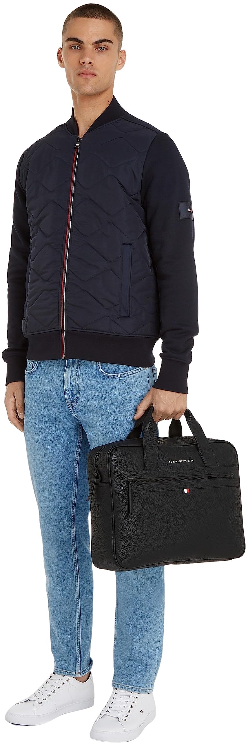 Tommy Hilfiger Maletín para portátil Hombre Essential PU Computer Bag 14 pulgadas, Negro (Black), Talla Única