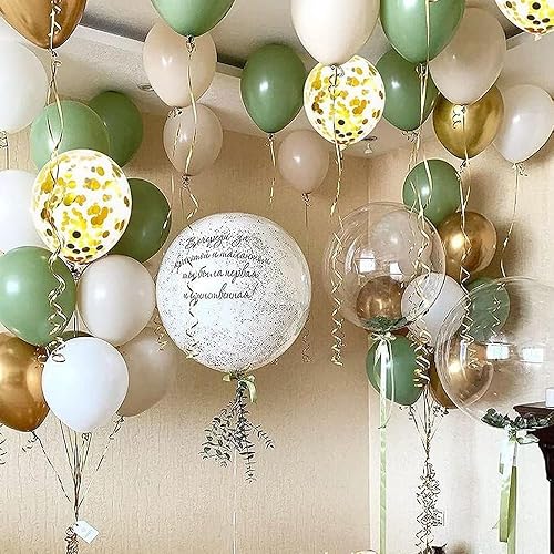 Miniatura 4 de Kit de guirnalda de arco de 139 globos de látex (verde oliva)