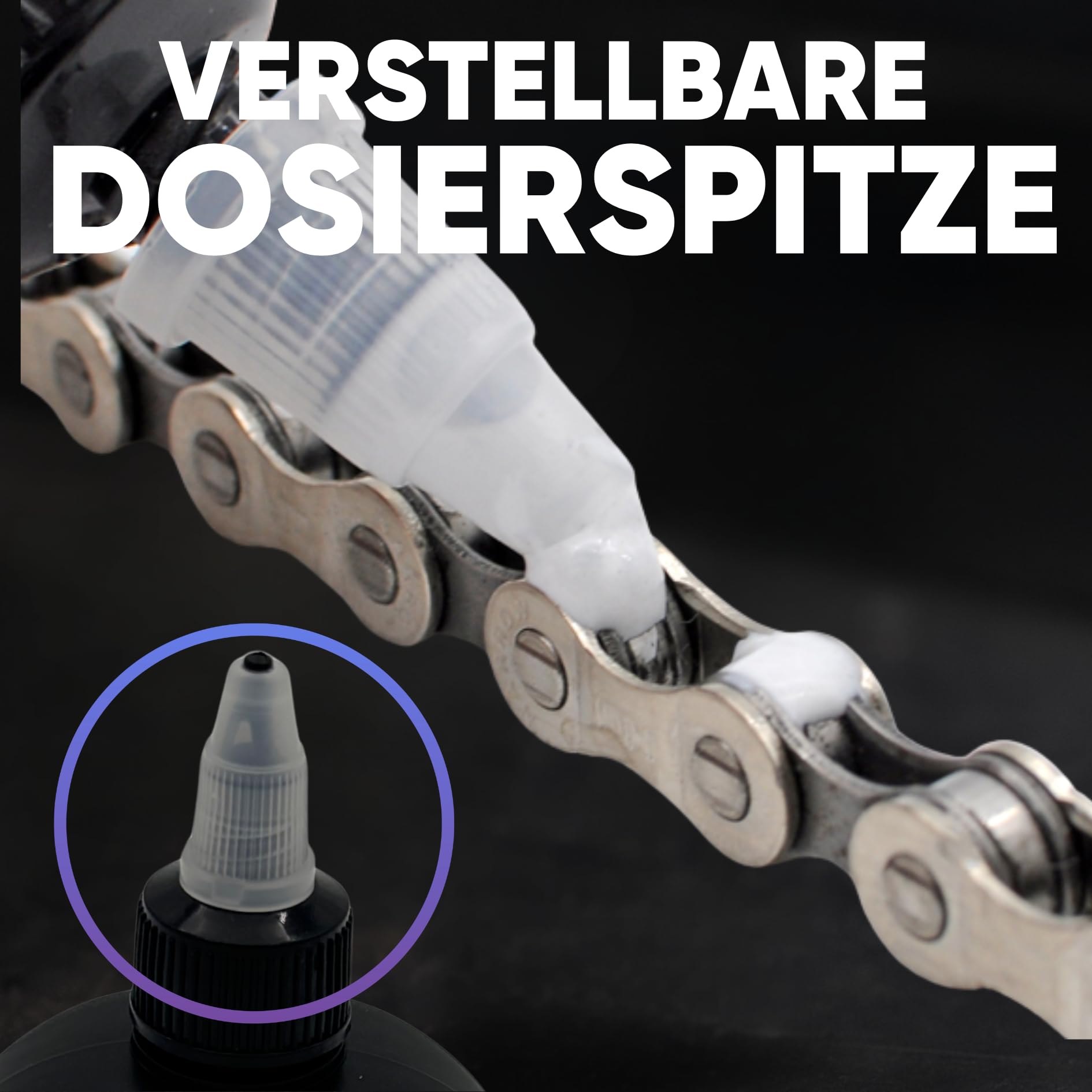 24SENDIT Flüssiges Kettenwachs für Fahrradkette 120 ml – mit Nano-Keramikpartikeln. PTFE-frei, reduziert Reibung, schützt vor Verschleiß. Für Rennrad, MTB, Gravel & E-Bike Fahrradkette