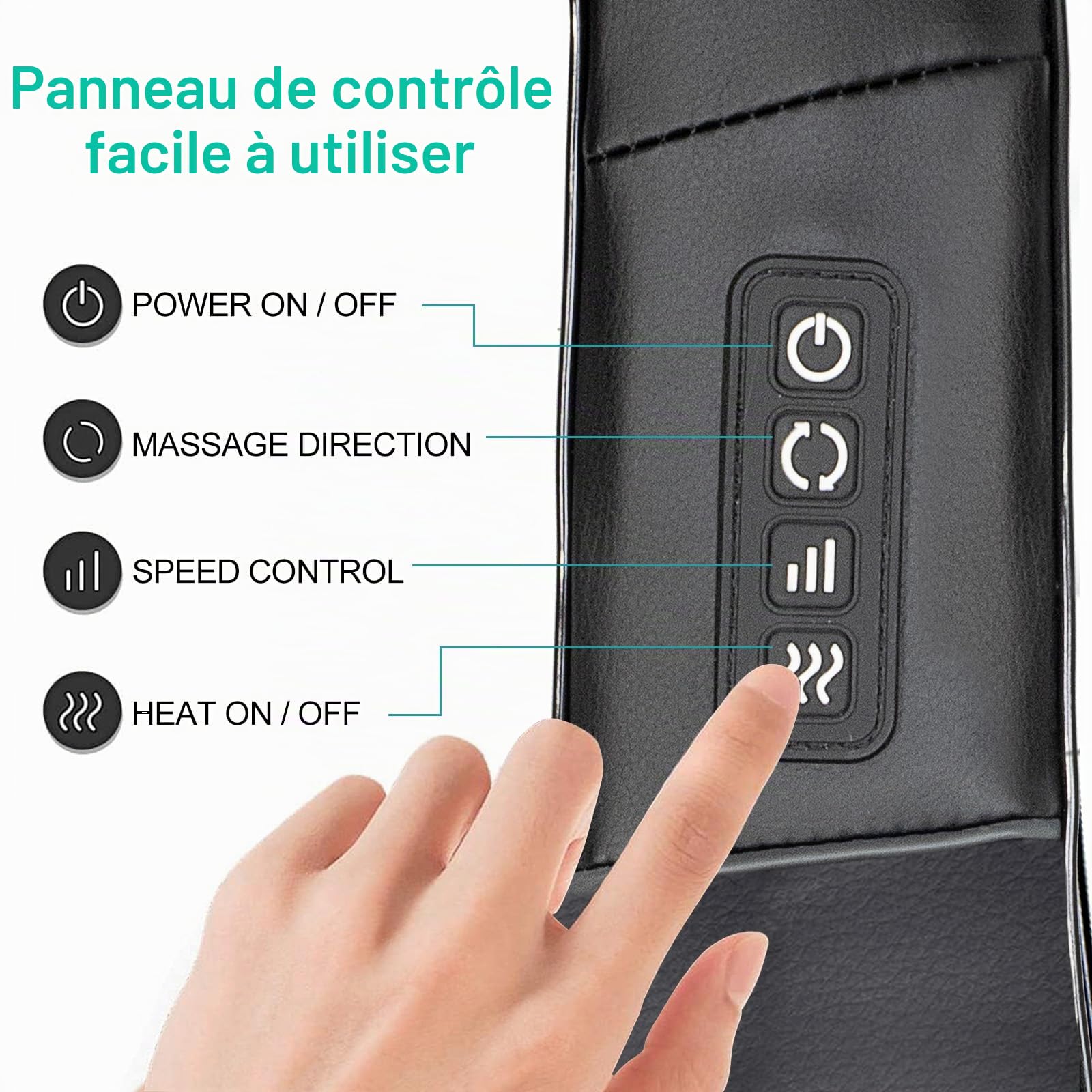 Medcursor Coussin de Massage du Cou avec Chaleur, Masseur Shiatsu pour Tissu Profonde, Coussin de Massage 3D pour Épaules et Dos avec Pétrissage pour Soulagement de la Douleur, Convient pour la Maison