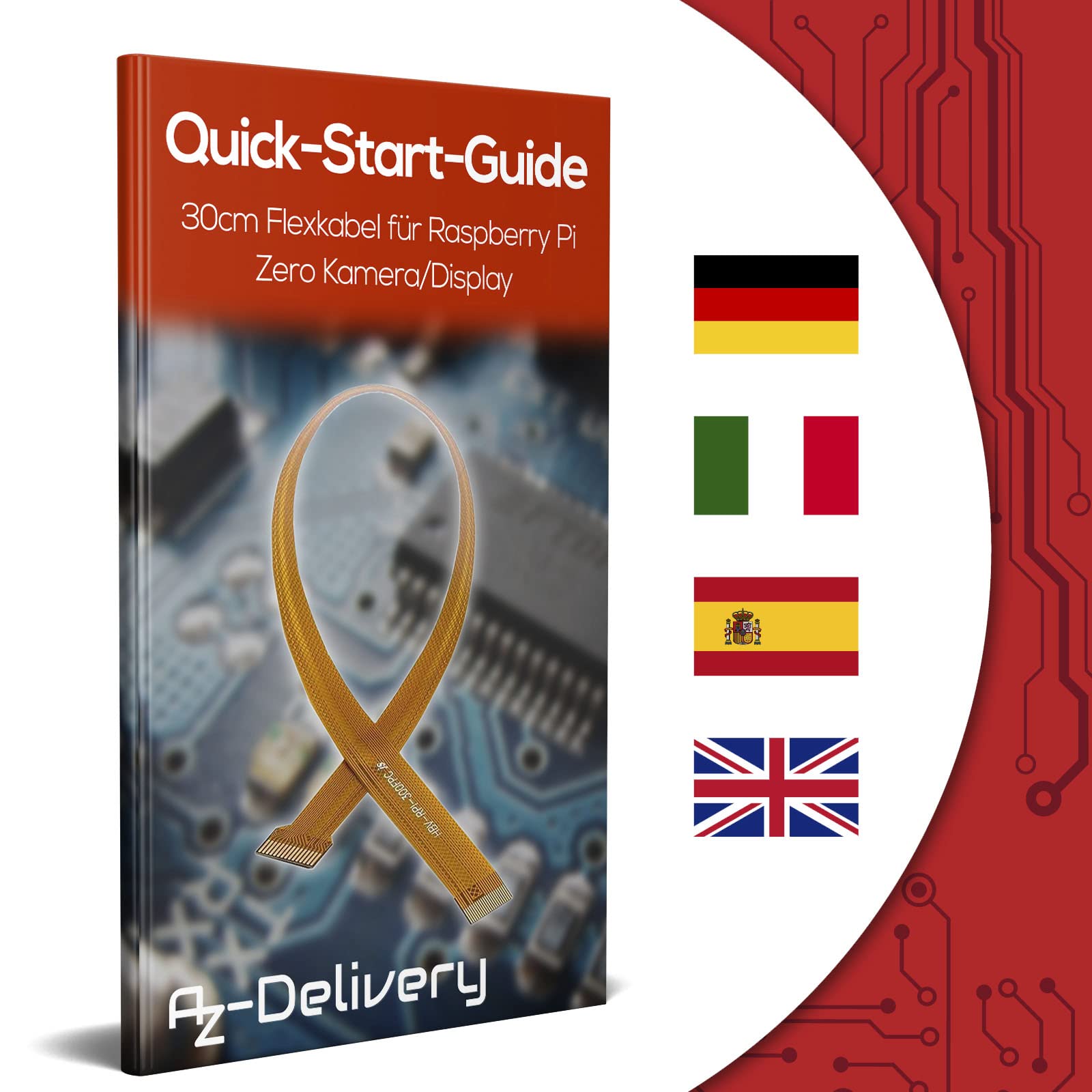 AZDelivery 3 x Zamienny kabel flex 30 cm kompatybilny z Raspberry Pi Zero kamera/wyświetlacz w tym e-book!