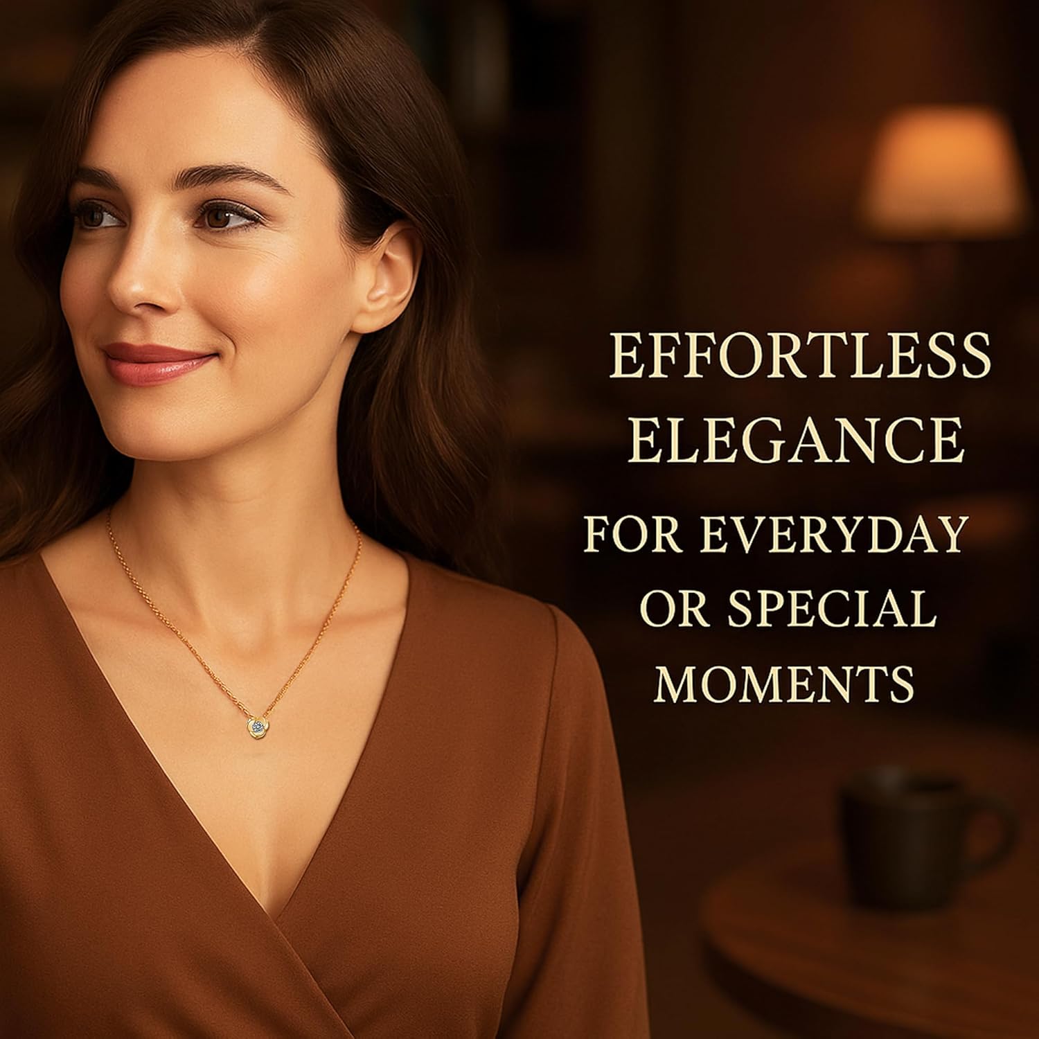 Impalsory Moissanite Rose Pendant Necklace for Women, 925 Sterling Silver 18K Gold Plated, D Color VVS1 Moissanite Stone, Hypoallergenic Jewelry with Chain, Gift Box Included - Image 5