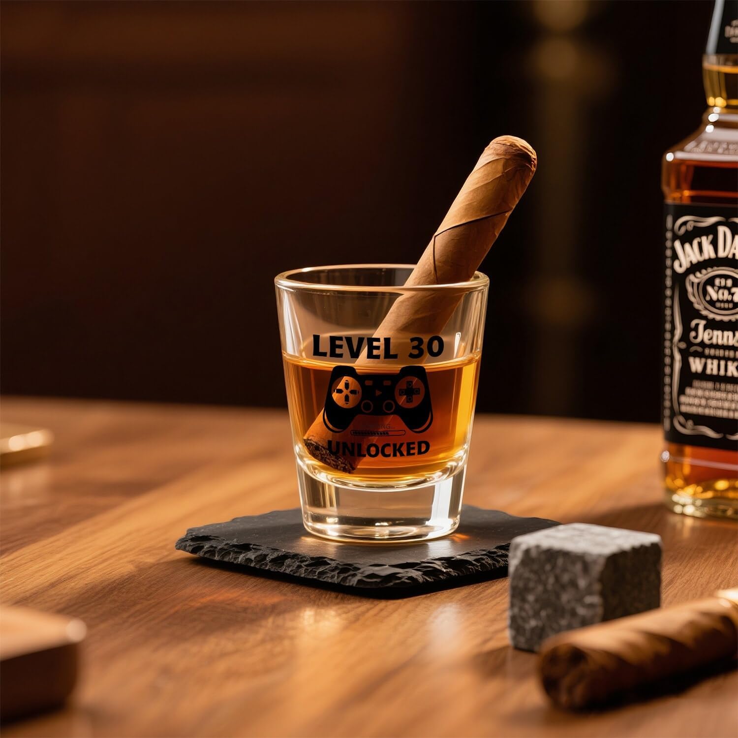 Ithmahco 30th Birthday Gifts for Him Her – LEVEL 30 UNLOCKED Shot Glass with Wooden Box – Cheers To 30 Years Old, Cool 30th Birthday Party Decoration – Turning 30 Bday Gift for Men, Brother, Friend - Image 7
