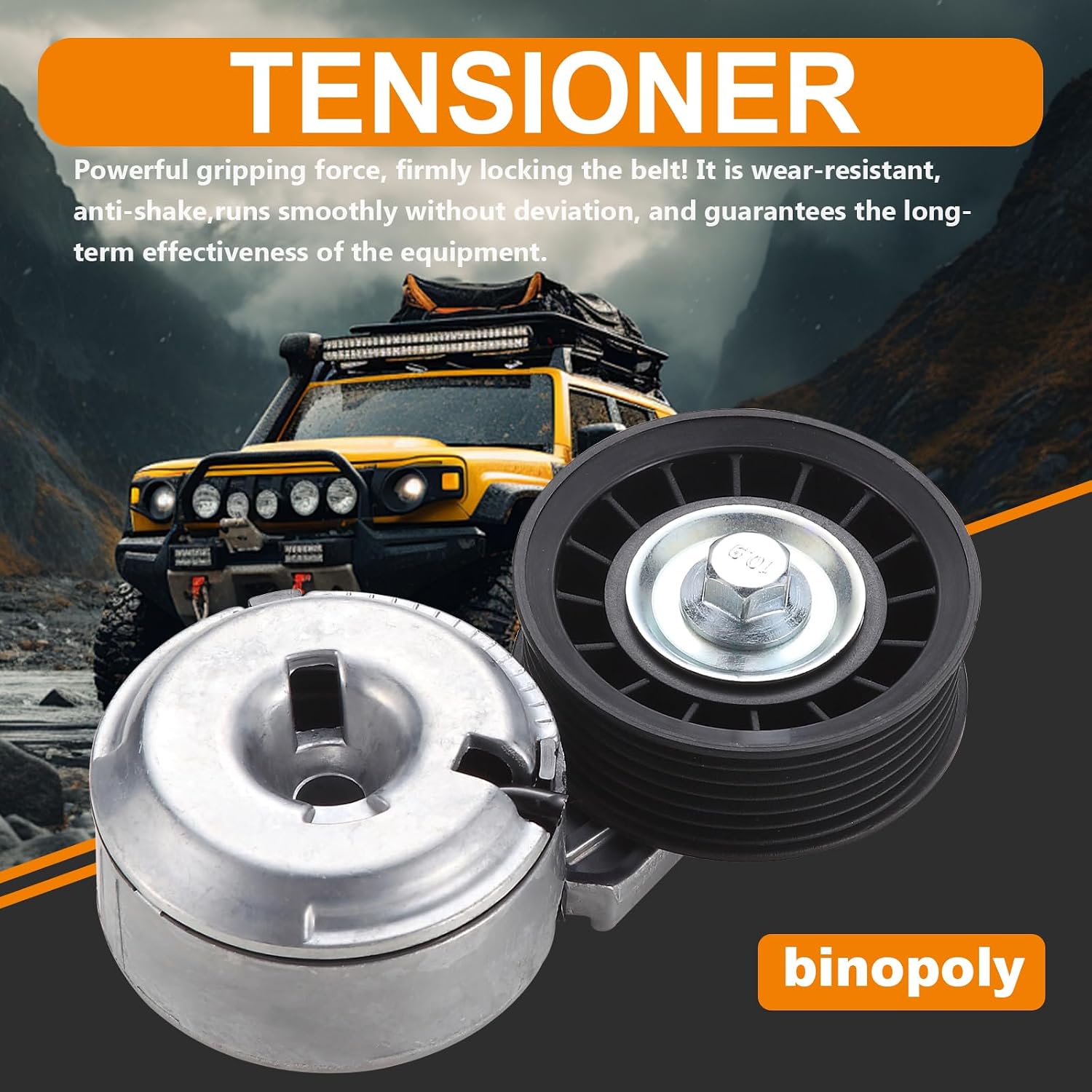 binopoly 38102 Drive Belt Tensioner Assembly With Pulley For 1993-2000 Ford Aerostar/Explorer/Ranger Mazda B4000 Pickup/Navajo Mercury Mountaineer OE#89230 419-200 F77Z6B209AA ZZM515980 F47E6B209AA