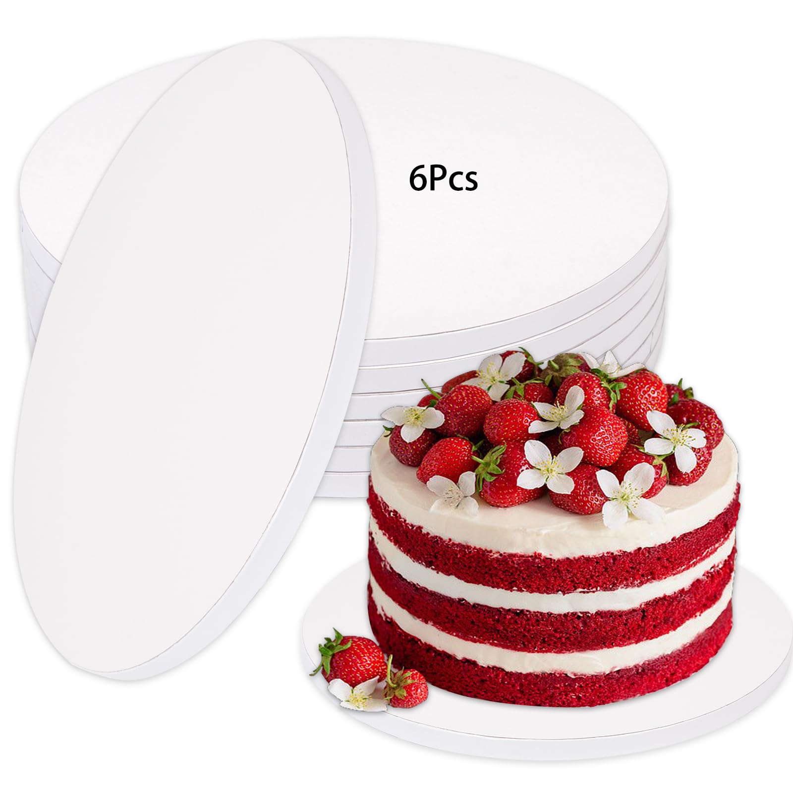 12 Plateaux Gâteau Ronds 30cm - Cake Boards 3mm Blanc Réutilisables Pour Pâtisserie, Mariage, Anniversaire