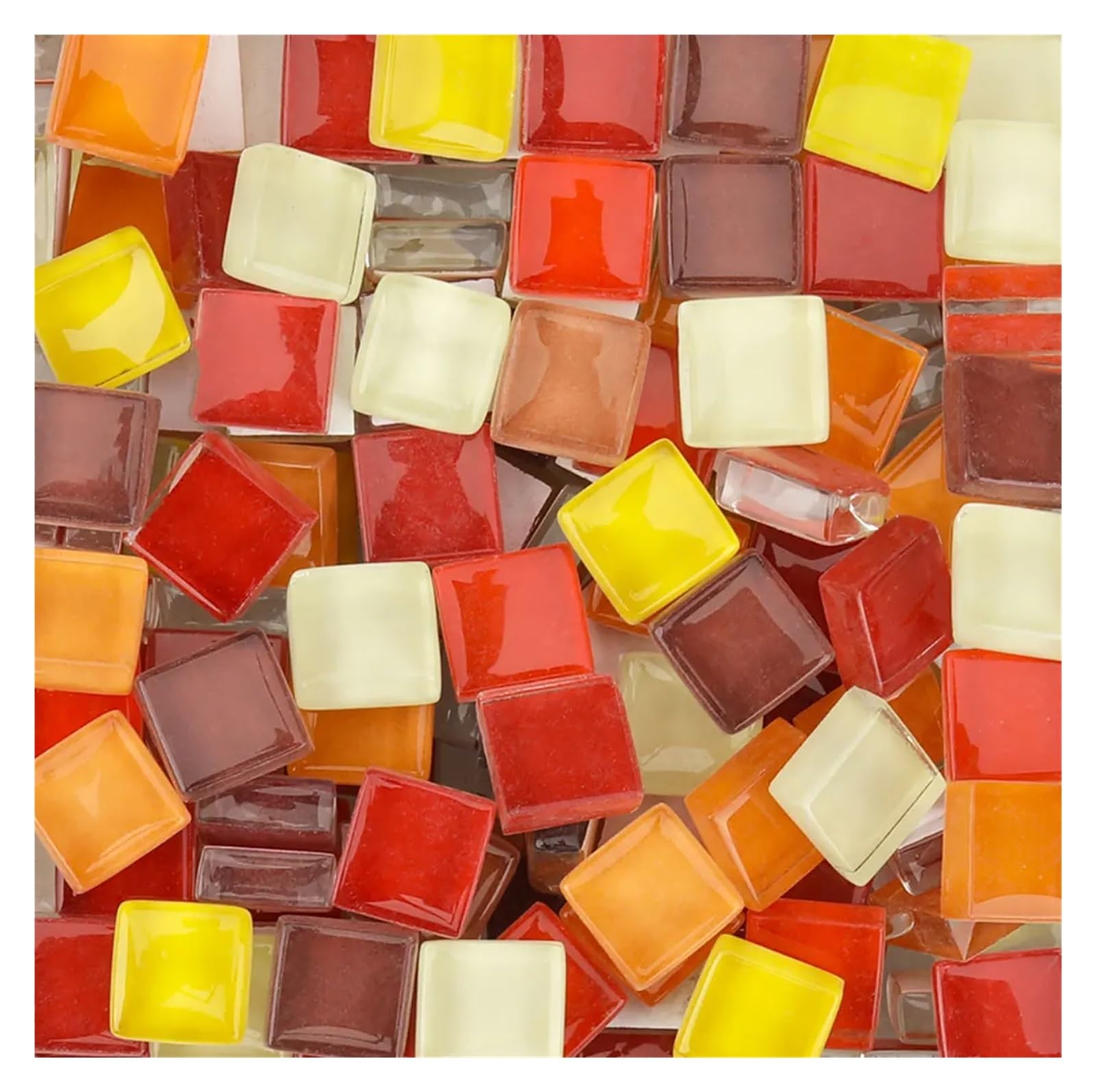 Sppeoukj Color4 50Pcs Diy Mix Color Glitter Glass Mosaic Stones Mosaic Tiles Glass Pebbles Crafts Material Puzzle(Color4)