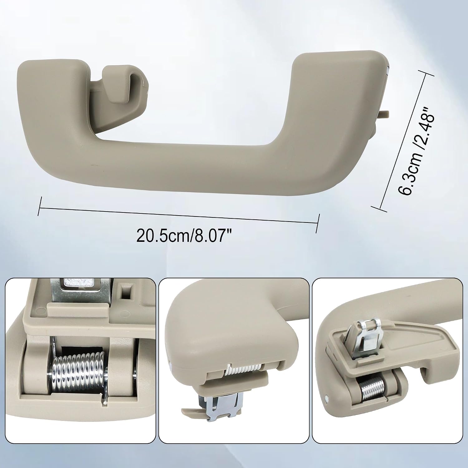 4Pcs Front & Rear Driver Passenger Side Inner Roof Pull Handle Compatible with Toyota Corolla Yaris Vios Rav4 Replace 74610-52020 LH=RH Universal Beige Grey