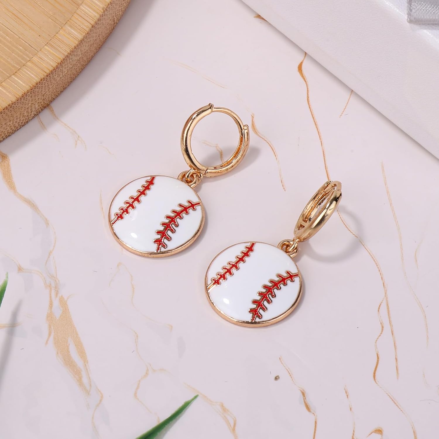 Baseball Dangle Earrings, Stylish Baseball Shape Loop Earrings Sport Ball Earring Dangling Astros Accessories Sport Player Jewelry Gifts Delicate Dangle Earring for Women Mom