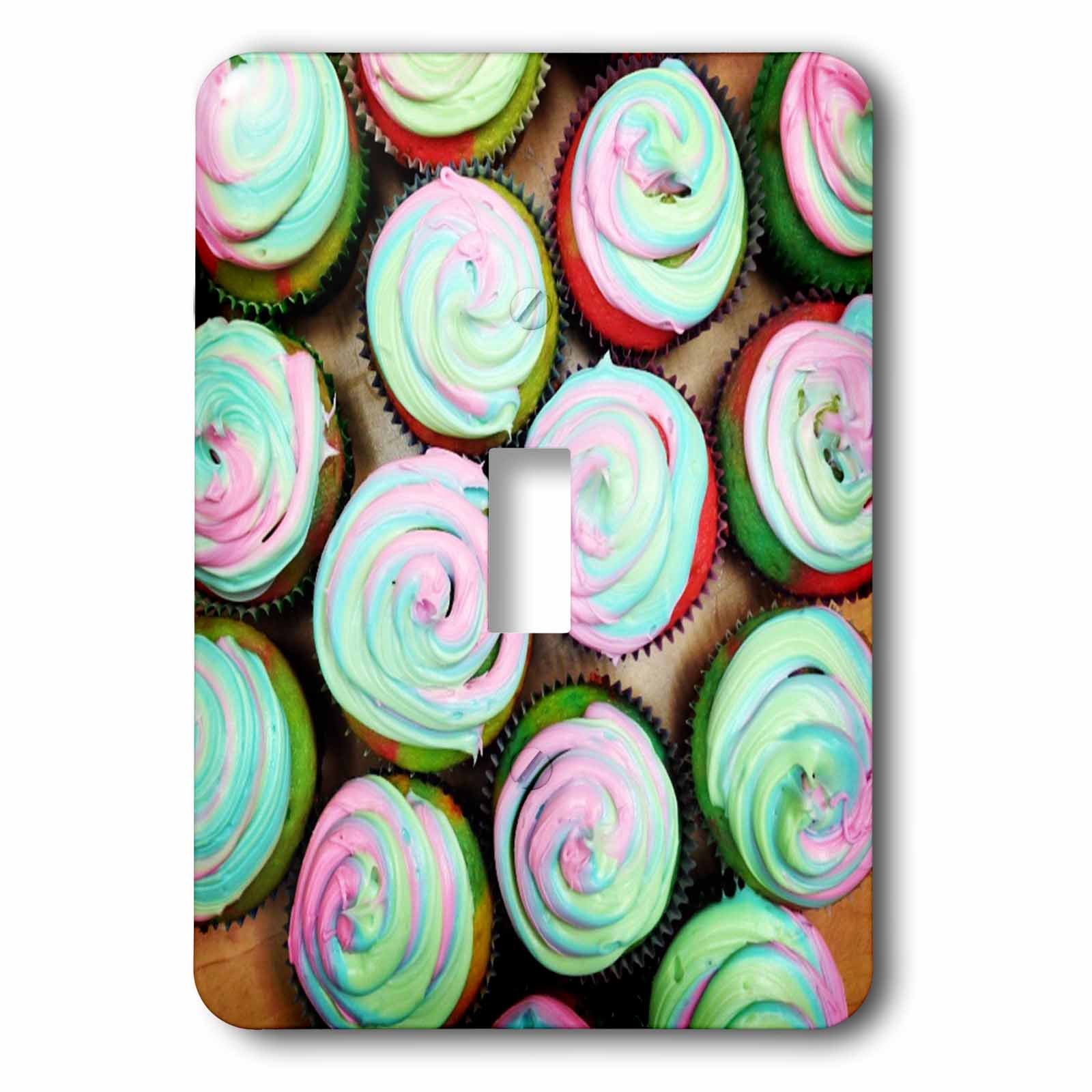 Couvercle interrupteur Rainbow Cupcakes pour remplacer une plaque murale unie