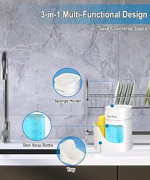 3-في-1Kitchen صحن الصابون موزع مجموعة-bw