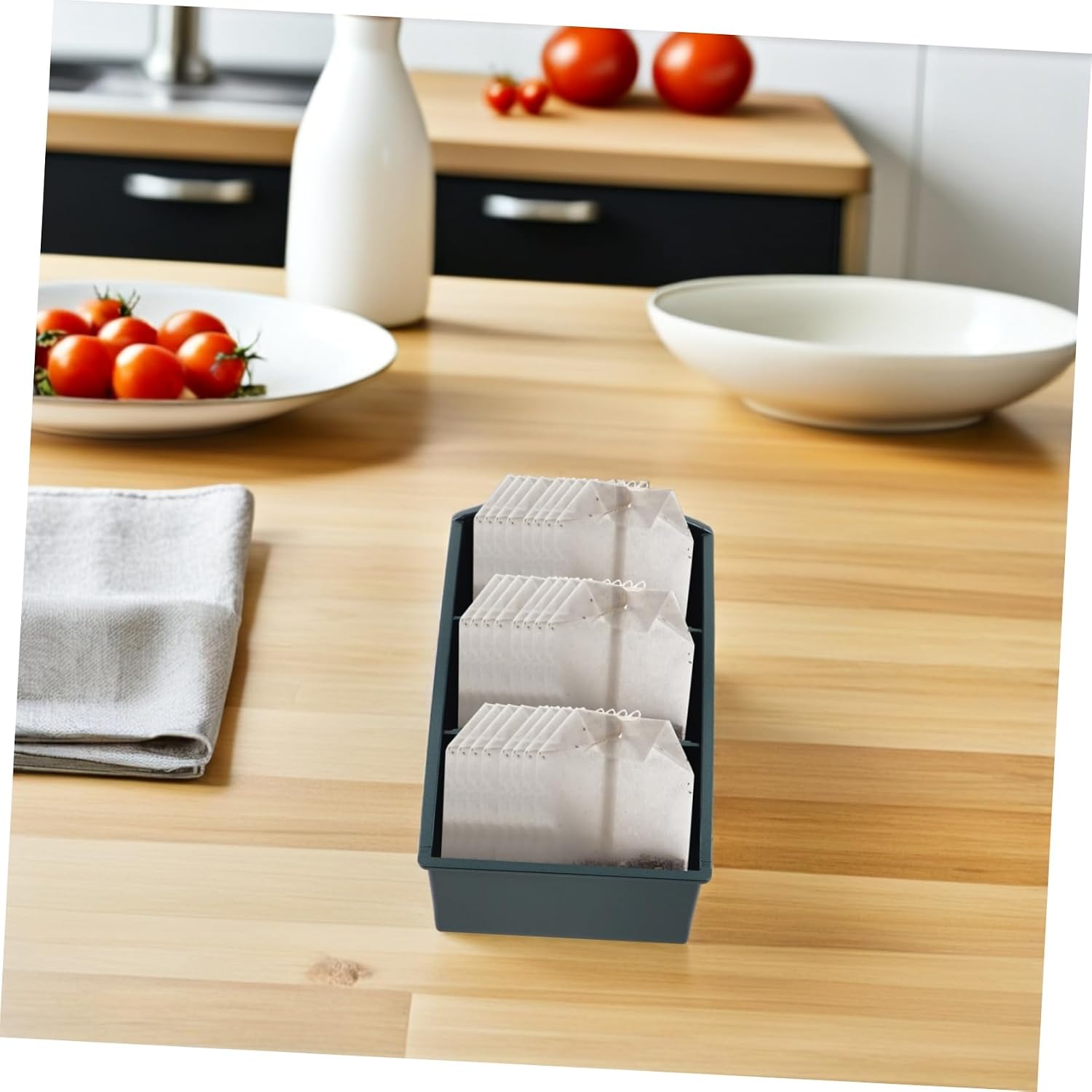 3 Compartment Plastic Sugar Packet Organizer Box for Coffee