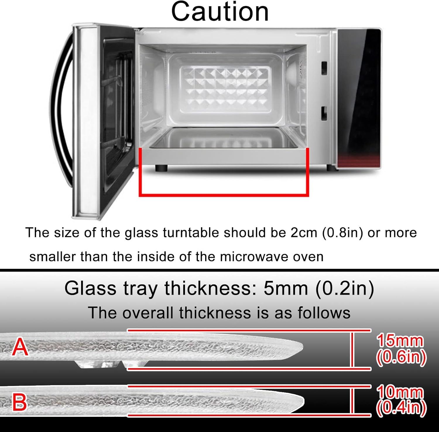 9.6" Glass Turntable Plate For Small Microwaves - 1 Kit Replacement Coupler And Ring, Flat Turntable Plate With Triple Arm Microwave Turntable Ring, Microwave Oven Cooking Plate ( Color : A , Size : 2