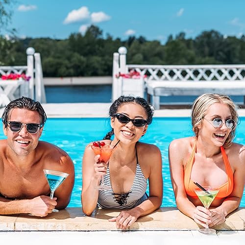 Miniatura 7 de Juego de 20 vasos de Martini irrompibles de 10 onzas, vasos de Martini desechables de plástico transparente, vasos de cóctel de tallo transparente