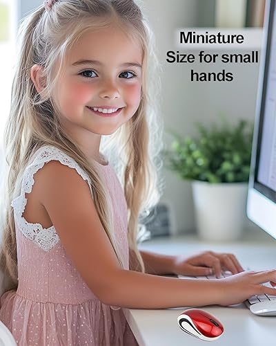 Miniatura 2 de Ratón inalámbrico pequeño, silencioso, lindo, portátil, compacto, de viaje, USB, pequeño, ratones ópticos, 3 botones, 1000 DPI, mouse inalámbrico