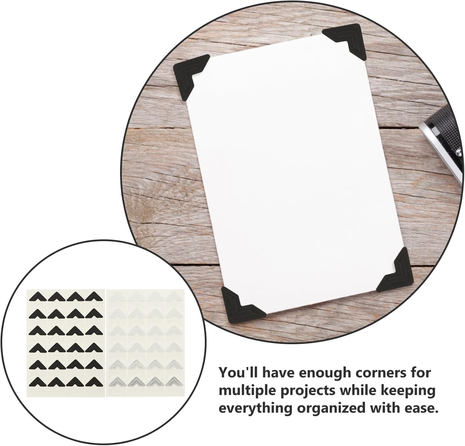 OHPHCALL Self Adhesive Photo Corners 10 Sheets Photo Mounting Corners for Scrapbooking Wedding Scrapbook