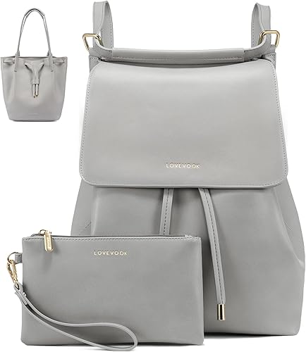 LOVEVOOK Mochilas para mujer, bolsa de mano convertibles de piel sintética, bolsos de mano de moda
