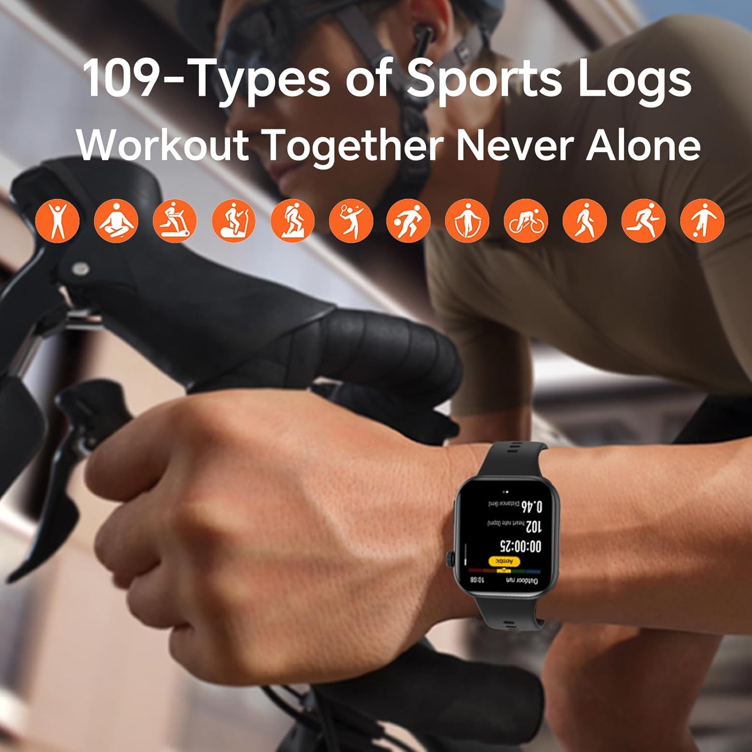 HONOR Choice Watch 2i displaying heart rate, blood oxygen, and stress levels, with icons representing each metric.