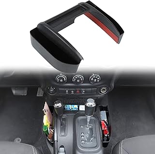 JeCar for JK Gear Tray Center Console Gear Shift Storage Organizer for 2011-2018 Jeep Wrangler JK JKU with Auto Transmission (Black)